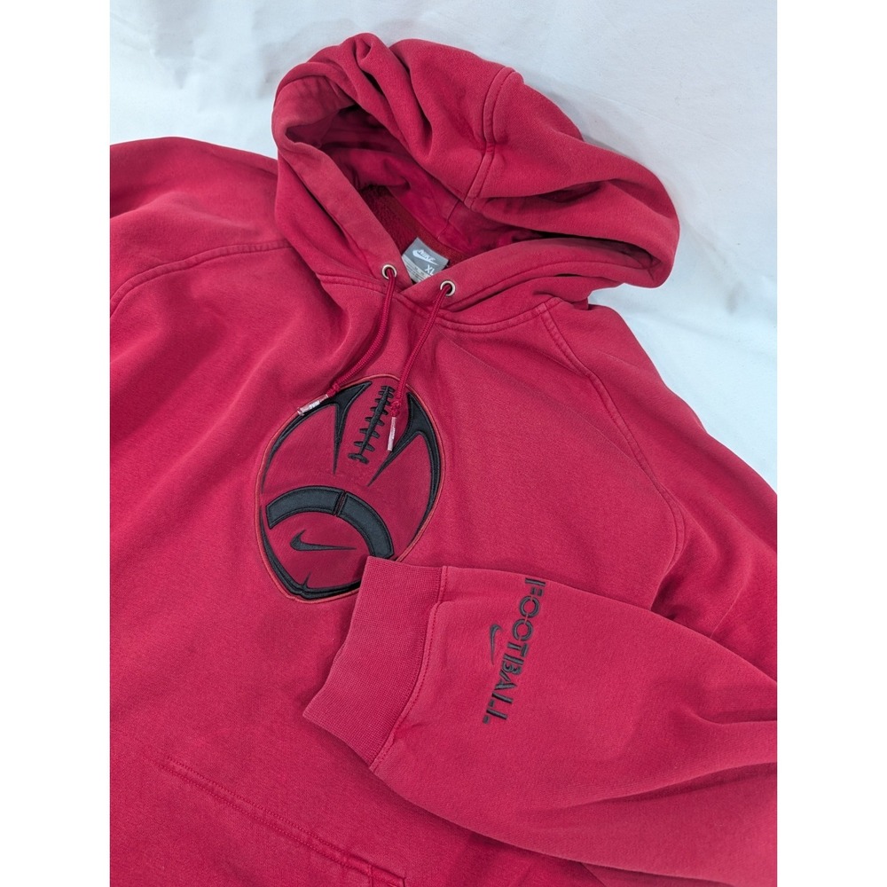 Vintage 00's Nike Center‎ Swoosh Football Embroidered Hoodie Size XL *Read